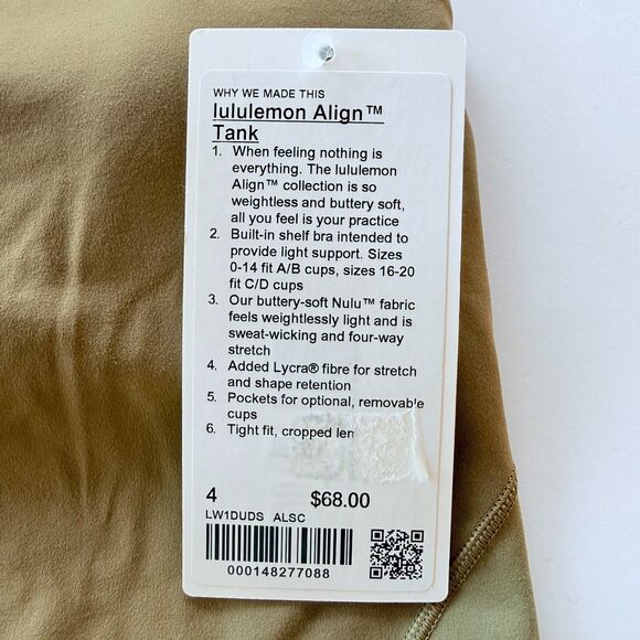 NWT Lululemon Women's Align Tank Top *Light Support, A/B Cup in Allspice Size 4 - Picture 10 of 14